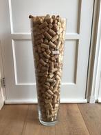 Heel veel kurken hoge glazen vaas, Huis en Inrichting, Ophalen, Overige kleuren, 50 tot 75 cm, Nieuw