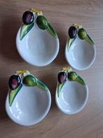 4 Olijfschaaltjes Bassano - Made in Italy, Gebruikt, Porselein of Keramiek, Schaal, Ophalen of Verzenden