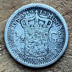 halve gulden 1912 Wilhelmina, Postzegels en Munten, Munten | Nederland, Ophalen, ½ gulden, Zilver, Koningin Wilhelmina