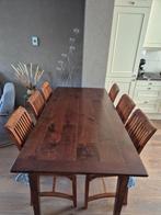 Te koop solide bruin kleurige eettafel, Huis en Inrichting, Ophalen, Gebruikt, 50 tot 100 cm, Vijf personen of meer