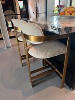 4x Eichholtz barkruk in bouclé wit te koop, Ophalen, Gebruikt, Met voetsteun, 90 cm of meer