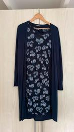 Donker blauw Sandwich jurk met lange vest XS, Kleding | Dames, Blauw, Ophalen of Verzenden, Zo goed als nieuw, Knielengte