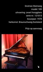 Grotrian Steinweg vleugel 189, Muziek en Instrumenten, Piano's, Ophalen, Zwart, Zo goed als nieuw, Hoogglans