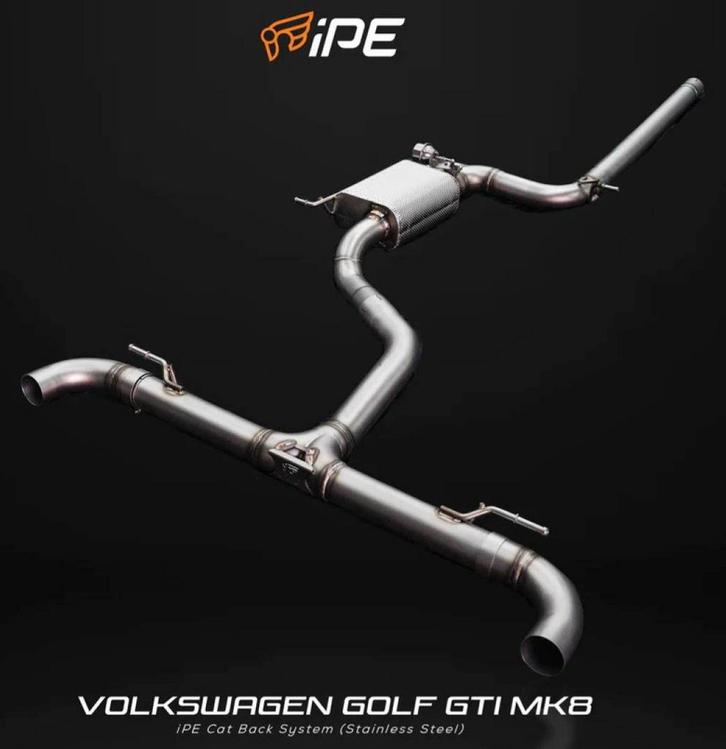 Uitlaat IPE rvs catback kleppensysteem VOLKSWAGEN GOLF 8 GTI, Auto diversen, Tuning en Styling, Ophalen of Verzenden