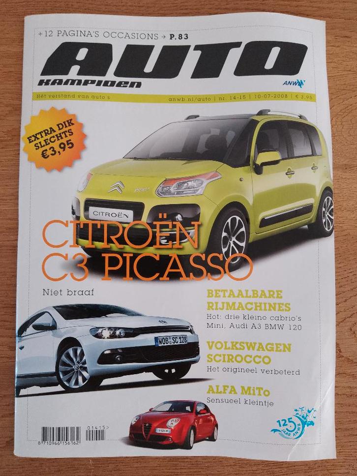 Autokampioen 14-15 2008 Citroën C3 Picasso, Scirocco, Boeken, Auto's | Folders en Tijdschriften, Zo goed als nieuw, Citroën, Ophalen of Verzenden