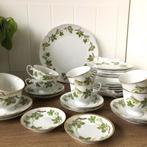 Vintage Servies met Groen Bladmotief, Ophalen of Verzenden, Zo goed als nieuw, Overige stijlen, Kop(pen) en/of Schotel(s)
