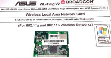 Asus WL-120G V2 R3.31 54Mbps Mini PCI Card Wifi WPA WPA2 beschikbaar voor biedingen