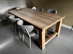 Robuuste eikenhouten eettafel (240x100cm), Huis en Inrichting, Tafels | Eettafels, Ophalen, Gebruikt, Eikenhout, 200 cm of meer