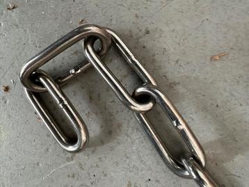 Chroomnikkelstaal ketting ca. 30 meter, professioneel beschikbaar voor biedingen