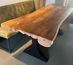 Boomstam eettafel PTMD acaciahout, 200 cm of meer, 50 tot 100 cm, Minder dan 50 cm, Rechthoekig