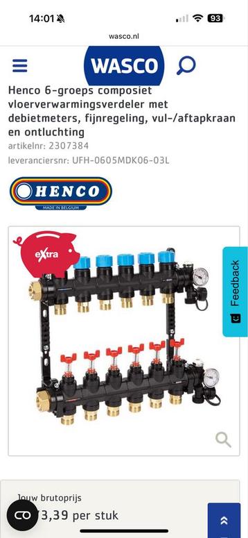 Henco 6 groeps verdeler nieuw in doos beschikbaar voor biedingen