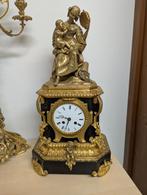 Grote antieke brons met marmer pendule, Antiek en Kunst, Antiek | Klokken, Ophalen