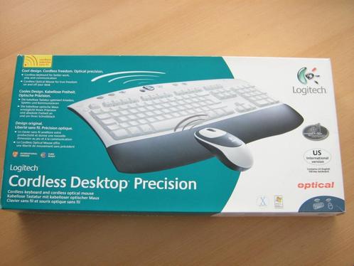 Logitech Cordless Desktop Precision, Computers en Software, Toetsenborden, Zo goed als nieuw, Qwerty, Draadloos, Toetsenbord en muis-set