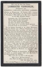 Lambertus Verwoolde 1875 Diepenveen + 1937 Vierakker, 61 jr, Verzenden