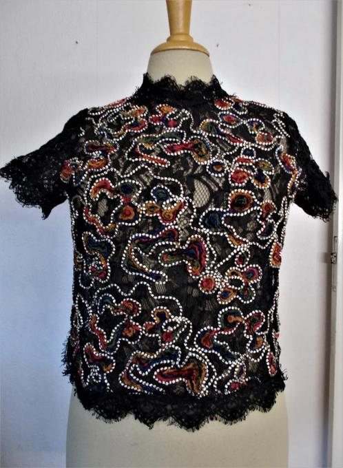 Folklore/glamour zwart kanten mooi bewerkte top van Zara! M, Kleding | Dames, Tops, Zo goed als nieuw, Maat 38/40 (M), Overige kleuren