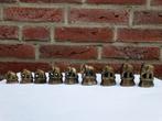 Olifantjes olifanten brons oud opium gewichten 9 stuks, Ophalen