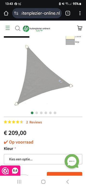 Nesling schaduwdoek  beschikbaar voor biedingen