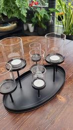 Waxinelichtjes kandelaar, Gebruikt, Zwart, Ophalen of Verzenden, Metaal