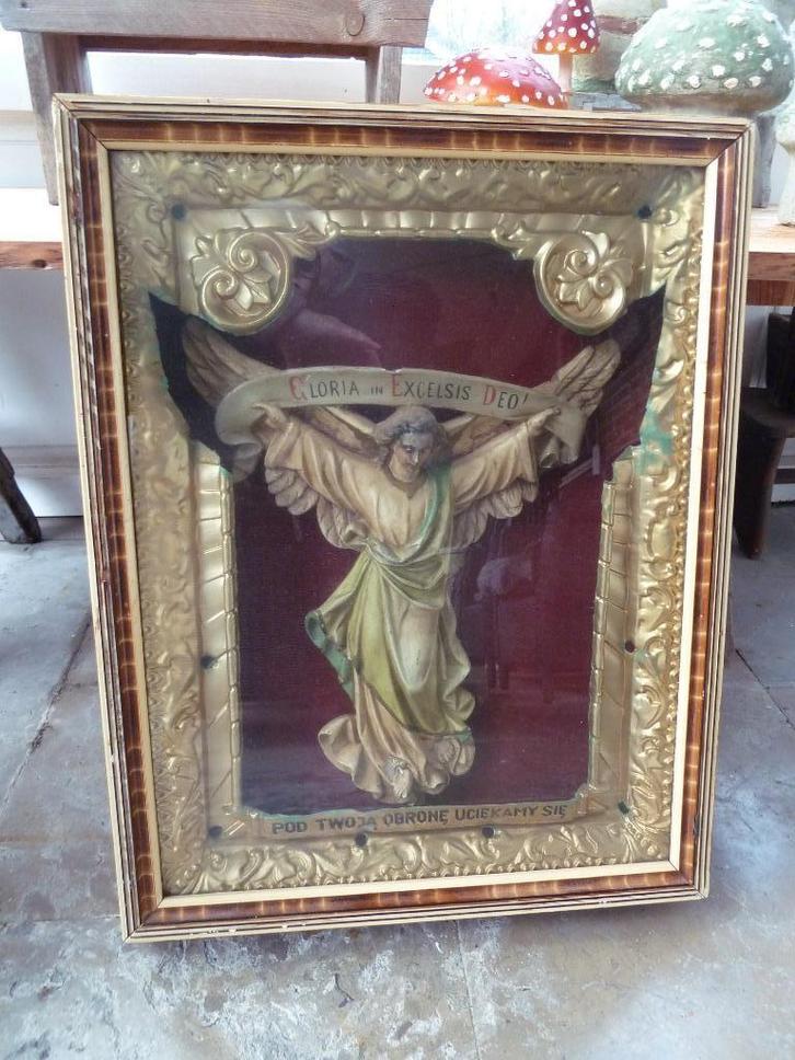 antieke  mooie lijst met Engel, Antiek en Kunst, Antiek | Woonaccessoires, Ophalen