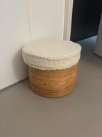 Urban Nature Culture Rattan Poef (teddy en bamboe), Ophalen, Zo goed als nieuw, Rond, Minder dan 50 cm