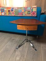 Vintage Deens design teakhouten met cromen trompetvoet croom, Ophalen