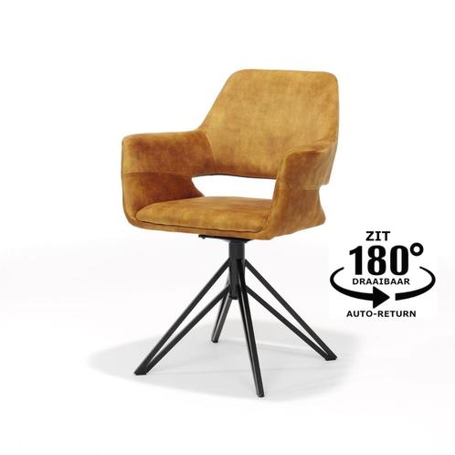 Armstoel Katy draaivoet stof aurora gold | Webshop, Huis en Inrichting, Stoelen, Nieuw, Eén, Metaal, Stof, Overige kleuren, Ophalen of Verzenden