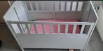 Oud brocante ledikant in lichtblauw, Kinderen en Baby's, Babywiegjes en Ledikanten, Ophalen, Gebruikt, Ledikant