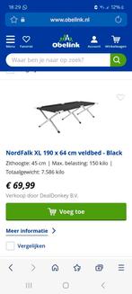 Obelink Veldbedden 2x, Caravans en Kamperen, Ophalen, Zo goed als nieuw