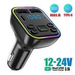 Bluetooth 5.0 FM Transmitter Car Charger Dual USB 3.1A TypeC, Ophalen, Nieuw