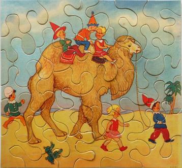 3 Bambino puzzels 1942-45 kinderen op circusdieren