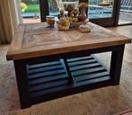 Maatwerk landelijke coffeetable Chassigny kasteelvloer zwart, Huis en Inrichting, Tafels | Salontafels, Nieuw, Minder dan 50 cm