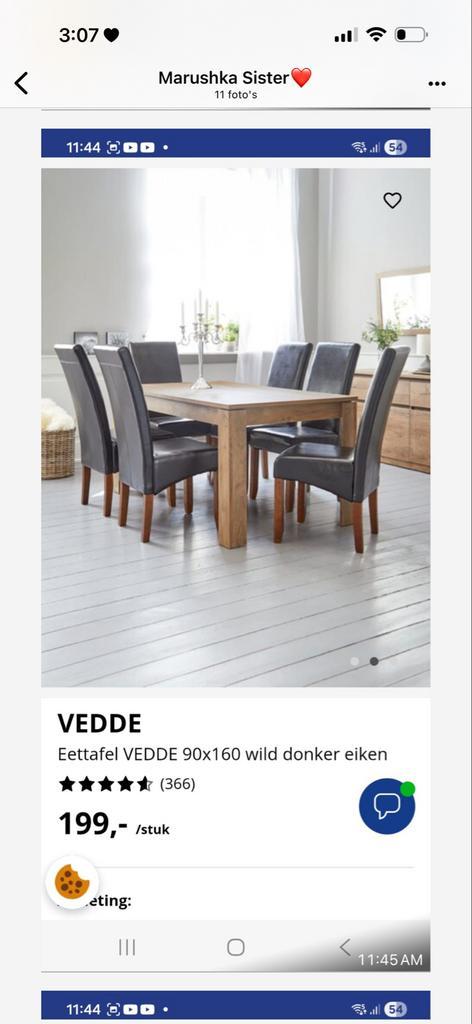 Neww VEDDE Eettafel - 90x160cm - Wild Donker Eiken, Huis en Inrichting, Tafels | Eettafels, Nieuw, 50 tot 100 cm, 150 tot 200 cm