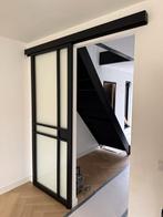 Houten schuifdeur (taats deur) met glas incl ophang systeem, Doe-het-zelf en Verbouw, Deuren en Horren, Ophalen, 80 tot 100 cm