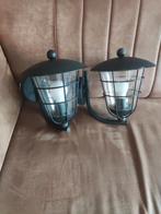 2 buiten hanglampen metaal met glas, Tuin en Terras, Buitenverlichting, Ophalen, Wandlamp, Netvoeding, 50 tot 250 watt