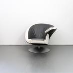 1x Leolux Parabolica Fauteuil Rechts Grijs/Wit Leer - Alu, Huis en Inrichting, Fauteuils, 125 tot 150 cm, Ophalen of Verzenden