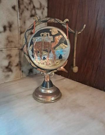 Vintage Messing Gong met Kameel Decor - Jaren '60/'70 beschikbaar voor biedingen