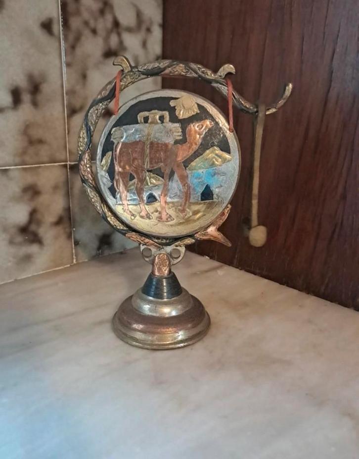 Vintage Messing Gong met Kameel Decor - Jaren '60/'70, Huis en Inrichting, Woonaccessoires | Overige, Zo goed als nieuw, Ophalen of Verzenden