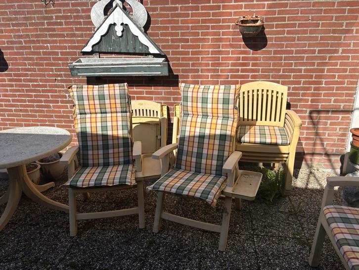 Hartman prestige tuinset, Tuin en Terras, Tuinsets en Loungesets, Gebruikt, Tuinset, Kunststof, 4 zitplaatsen, Eettafel, Ophalen