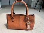 PIURE LEREN COGNAC KLEURIGE TAS. NIEUW !, 40 tot 60 cm, Bruin, Nieuw, Ophalen of Verzenden