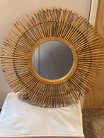 Rieten Zonnespiegel - groot, Ibiza, boho, Huis en Inrichting, Ophalen, Rond, Zo goed als nieuw, 75 tot 100 cm