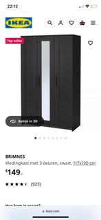 BRIMNES kledingkast 3 deuren zwart, Huis en Inrichting, Kasten | Kledingkasten, Ophalen, Zo goed als nieuw, 25 tot 50 cm, 150 tot 200 cm