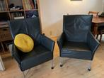 2x Montis Charley Fauteuil Antraciet, Huis en Inrichting, Fauteuils, Ophalen, Gebruikt, Minder dan 75 cm, Leer