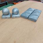 9 stuks paalkop tbv houten paal  7x7 cm, Gebruikt, Ophalen of Verzenden, 50 mm of meer, Balk