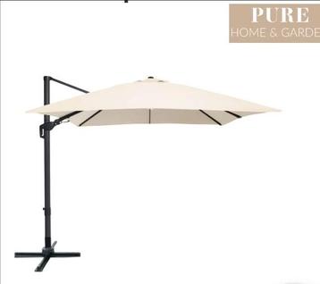 Nieuwe zweef parasol van Pure Home en Garden 3x3m 