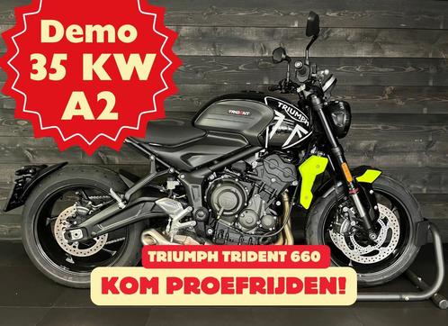 Triumph TRIDENT 660 BIG BADGE YELLOW BLACK (bj 2025), Motoren, Motoren | Triumph, Bedrijf, Naked bike, meer dan 35 kW