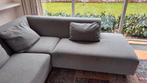 Grijze loungebank, 5 persoons, 2-delig, Huis en Inrichting, Banken | Bankstellen, Ophalen, Hoekbank, Zo goed als nieuw, Stof