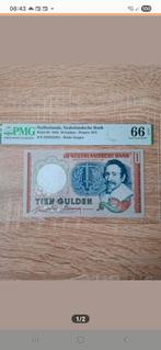 10 Gulden 1953 gecertificeerd in PMG66., Postzegels en Munten, Ophalen of Verzenden, 10 gulden, Los biljet