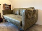 GROEN LEREN 2,5 ZITS BANK, Huis en Inrichting, Banken | Bankstellen, Ophalen, Gebruikt, 150 tot 200 cm, Tweepersoons