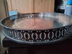 Antiek "silver plated on copper" Theeblad met Gravures, Ophalen of Verzenden, Zilver