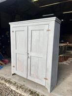 Antiek 2deurs kast/ grijs, Ophalen, Gebruikt, 25 tot 50 cm, 150 tot 200 cm